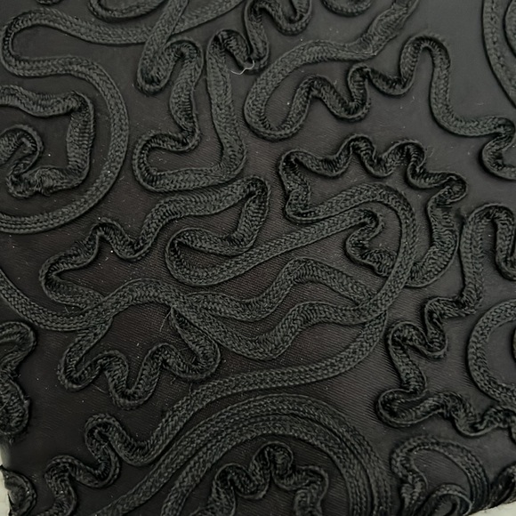 Nine West Black Embroidered Clutch with Straps - Picture 2 of 9